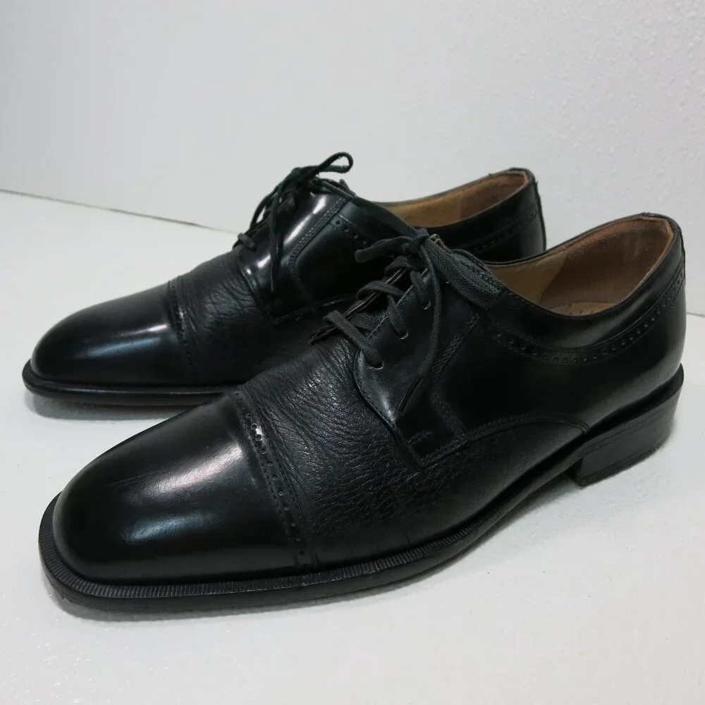 Bostonian Cap Toe Leather Dress Oxfords Men's Footwear Shoes Italy Sz 7.5